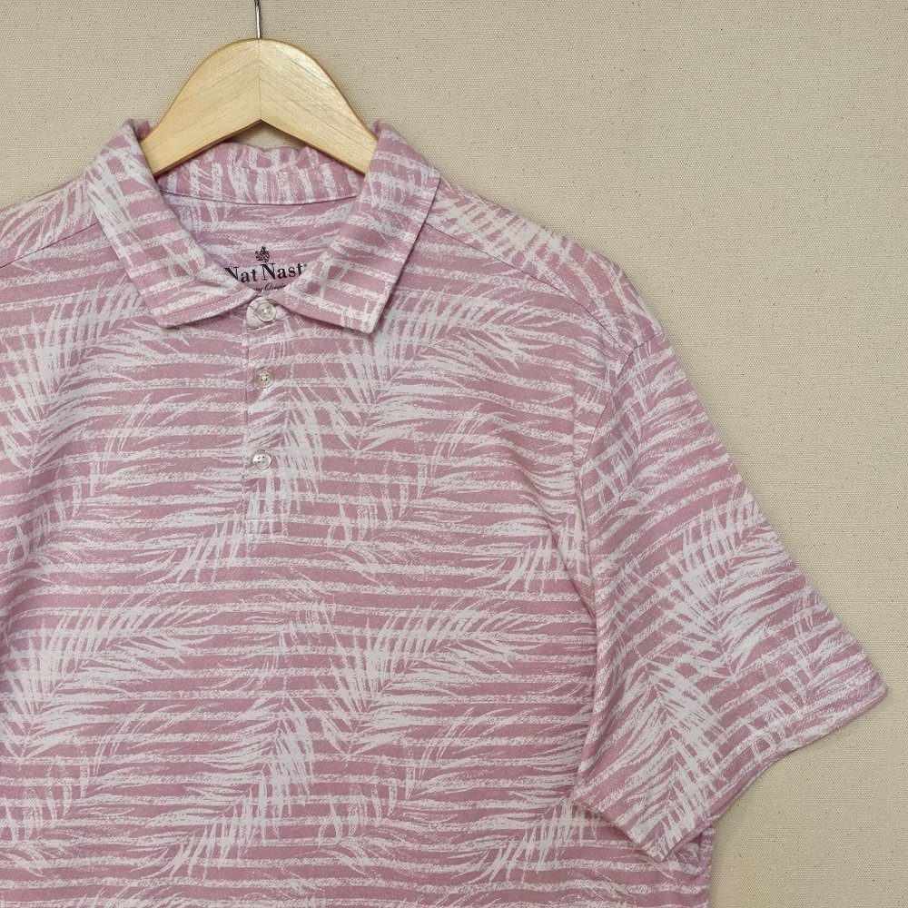 Nat Nast Short Sleeve Floral Print Polo XL